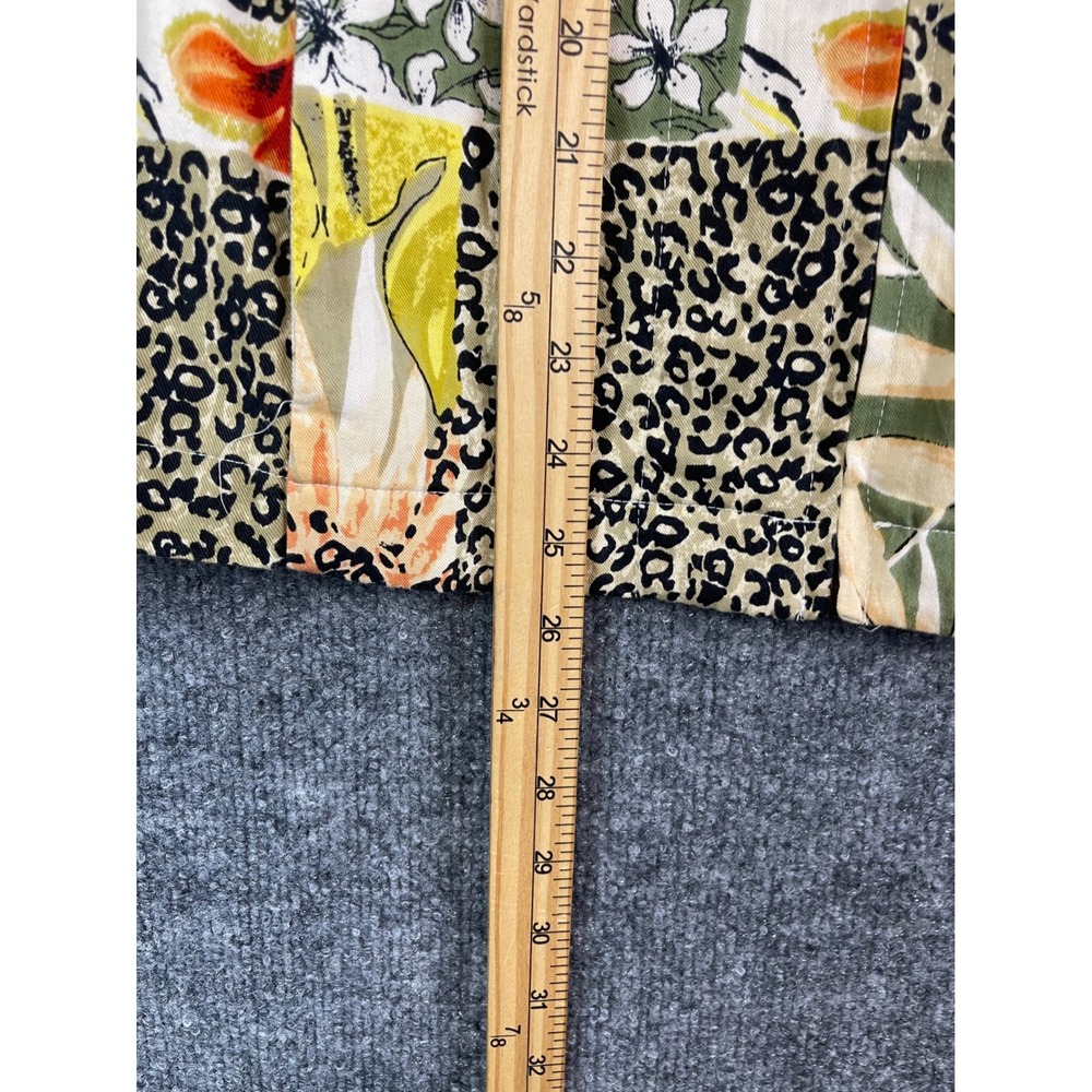 Graff Zip Front Jacket Womens Medium Multi Color Floral Leopard Cotton - Picture 11 of 13